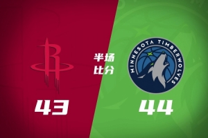 半场战报-森林狼44-43火箭 麦丹10分 小史密斯11+5 杜兰特11中2 配图
