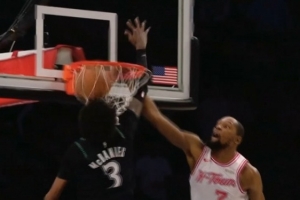 找回面子！杜兰特长臂抢断一条龙快攻隔扣麦丹 分差来到1分 配图