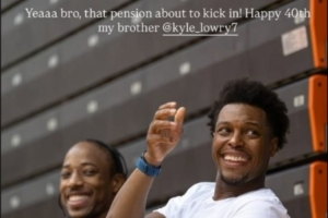 垃圾兄弟情！德罗赞快拍祝洛瑞生日快乐：你养老金马上要发放了！ 配图