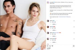 与男模拍广告引热议，奥尔莫女友回应：这是工作，只是摆姿势拍照 配图