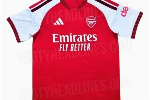 阿森纳新赛季主场球衣谍照:两种红色色调搭配+独特闪电图案 配图