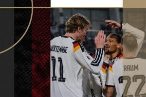 德国队发布对阵瑞士友谊赛海报：沃尔特马德、萨内、劳姆出镜 配图