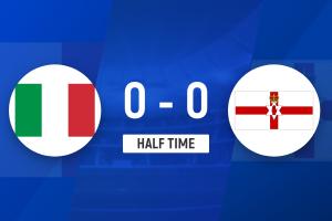 半场-意大利0-0北爱尔兰 迪马尔科、托纳利造险 配图