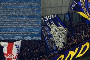 国米北看台:失利和判罚试图动摇我们,呼吁下轮带围巾支持球队 配图