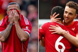 两人同期加盟利物浦!传奇赛第20分钟悼念若塔时,蒂亚戈热泪盈眶 配图