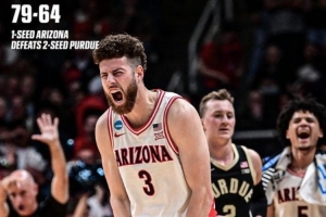 亚利桑那大学淘汰普渡大学晋级4强 25年来首次打进NCAA锦标赛4强 配图