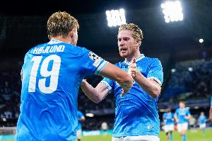 意天空预测那不勒斯vs拉齐奥首发：德布劳内领衔，麦克托米奈首发 配图