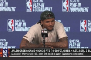 【完整版】杰伦·格林：和布克打球非常舒服 任何经历都不是失败 配图