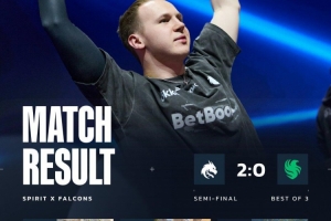 多点开花！Falcons经典淘汰赛软脚 Spirit横扫复仇晋级决赛 配图