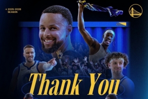 明年再来！勇士官推致谢球迷：感谢你们一整个赛季以来的支持 配图