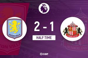 半场-阿斯顿维拉2-1桑德兰 沃特金斯头球双响阿马杜·奥纳纳中楣 配图