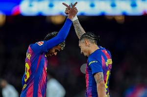 阿斯算分：若皇萨下3轮拿分相同 那巴萨赢国家德比就锁定西甲冠军 配图